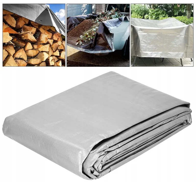 Покриваща мразоустойчива мушама със сребристо-кафяв цвят 8m x 10m