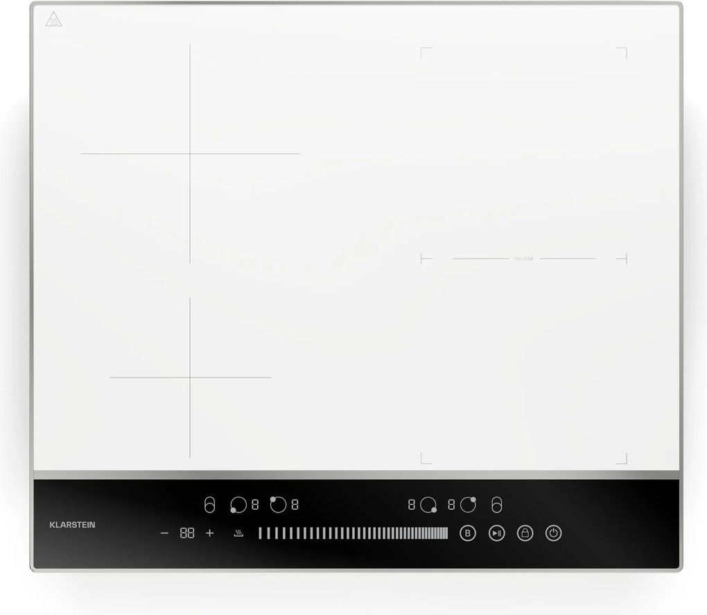 Klarstein Двутонов хибриден индукционен готварски плот, Flex Zone, LED дисплей, Плъзгач за управление, 7200 W