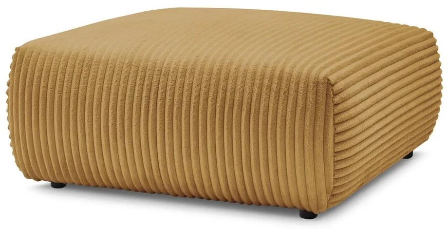 Табуретка от рипсено кадифе в цвят горчица Lucien – Bobochic Paris