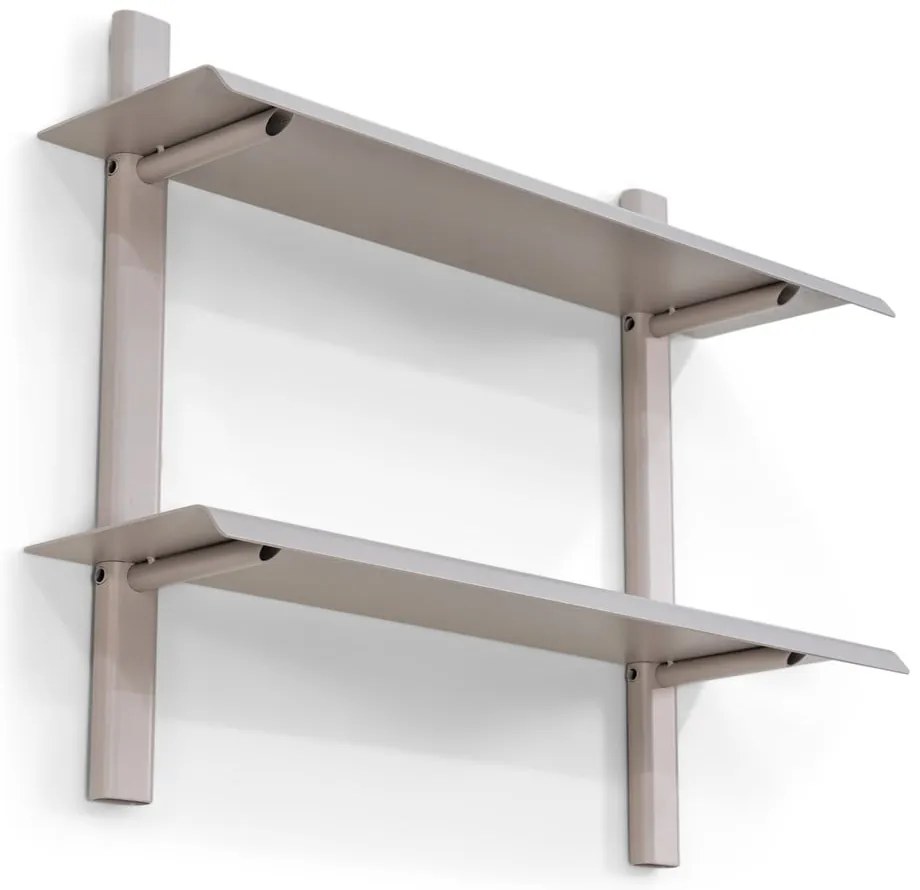 Сиво-бежов на няколко нива метален стенен рафт 60 cm Hola – Spinder Design