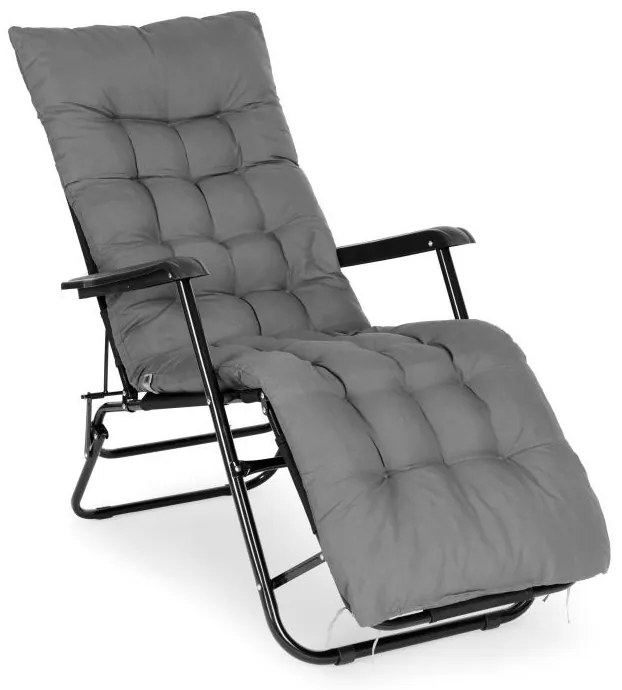 Сива възглавница за градински шезлонг 160 cm