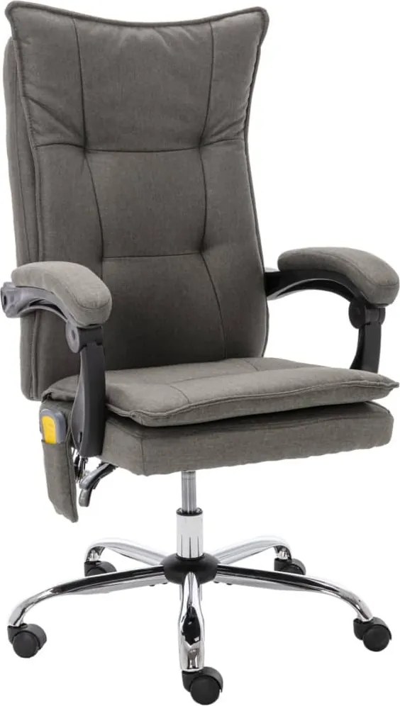 20372 vidaXL Масажен офис стол, сив, текстил