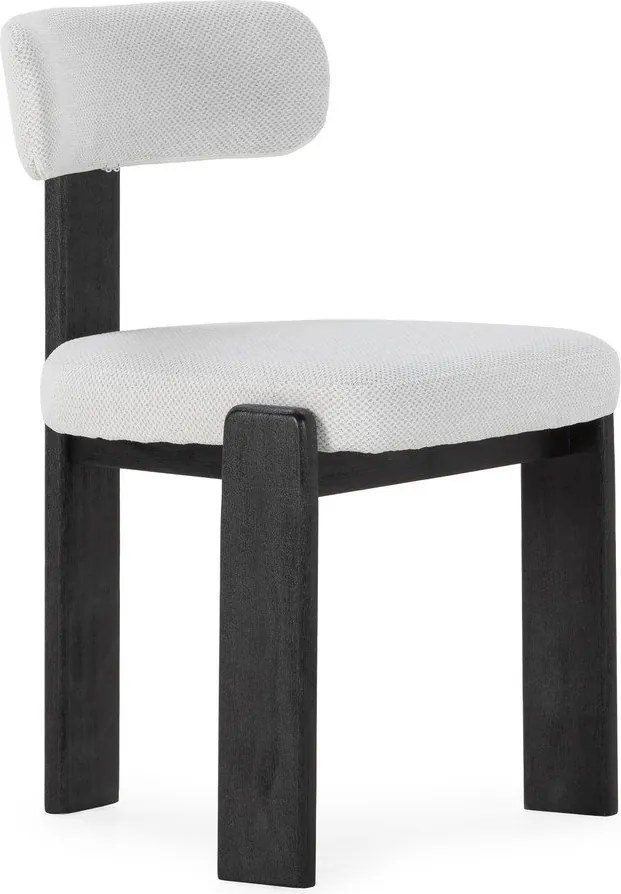 Черни/светлосиви тапицирани трапезни столове в комплект 2 бр. Nadia – MOME