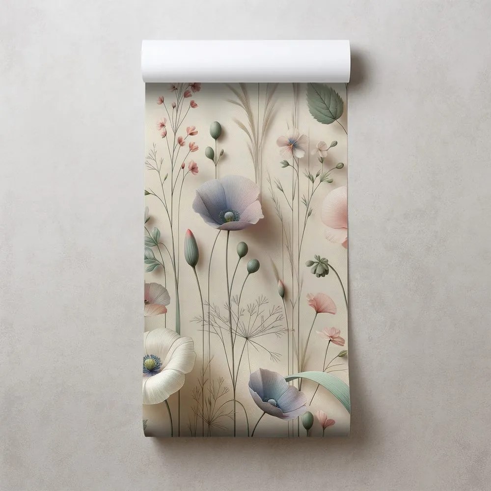 Тапет – Пастелни полски цветя