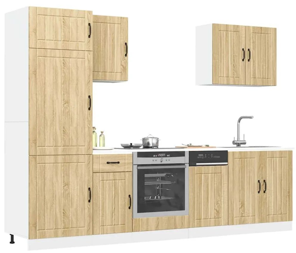 3314774 vidaXL Комплект кухненски шкафове от 7 части Lucca, инженерно дърво