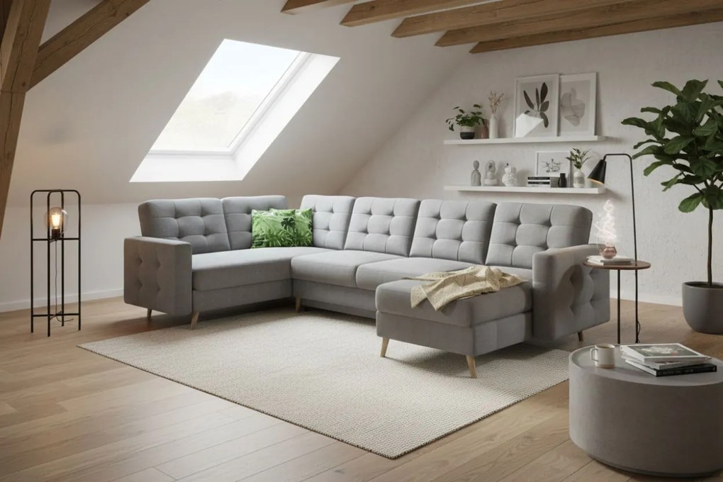 Ъгъл диван Amelion Plus-Gray light