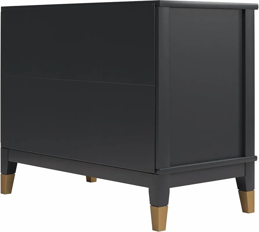 Черно нощно шкафче Westerleigh – CosmoLiving by Cosmopolitan