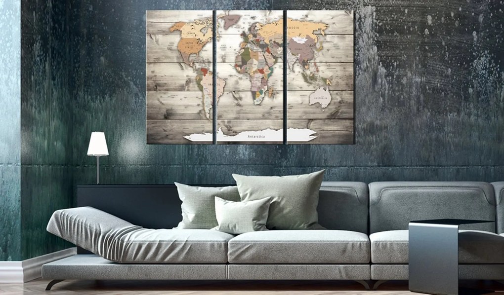 Декоративен подарък - История на пътуването [Cork Map] 60x40
