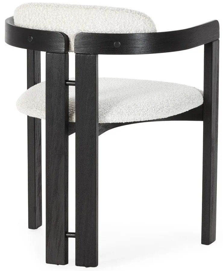 Бели/черни тапицирани трапезни столове в комплект с подлакътници 2 бр. Eiden – MOME