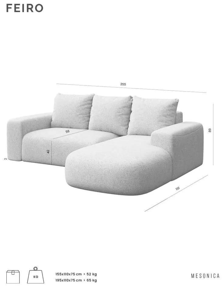 Кремав ъглов диван (десен ъгъл) Feiro - MESONICA