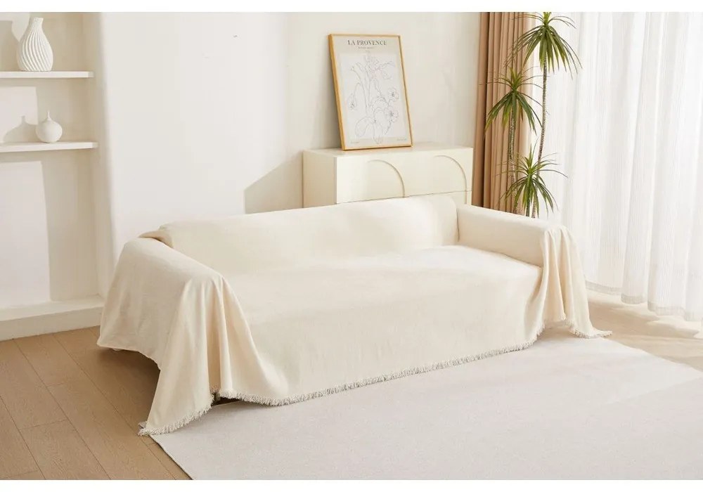 Кремаво четириместно покривало за диван Talo – Filumi