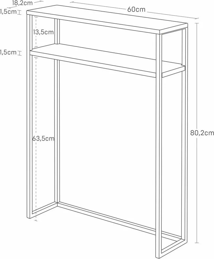 Черна метална конзолна маса 18x60 cm Tower – YAMAZAKI