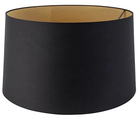 Абажур от памук черен 45/50/28 със златен интериор