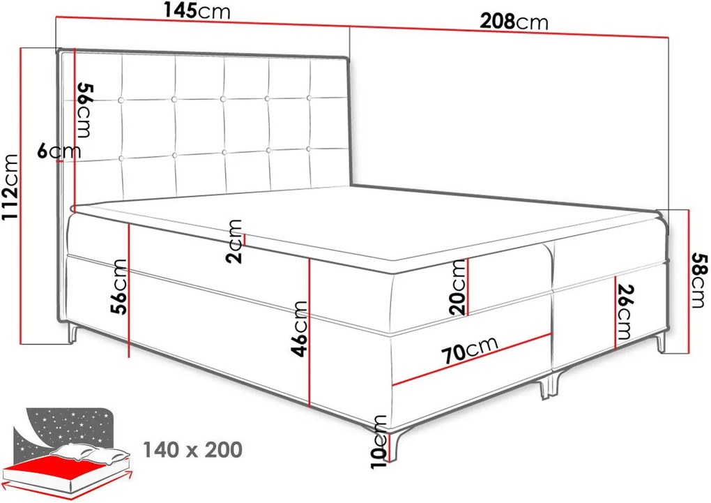 Тапицирано легло Snake-Gkri-140 x 200