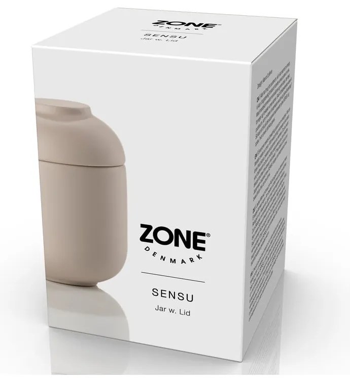 Бежов керамичен органайзер за баня за памучни тампони Sensu – Zone