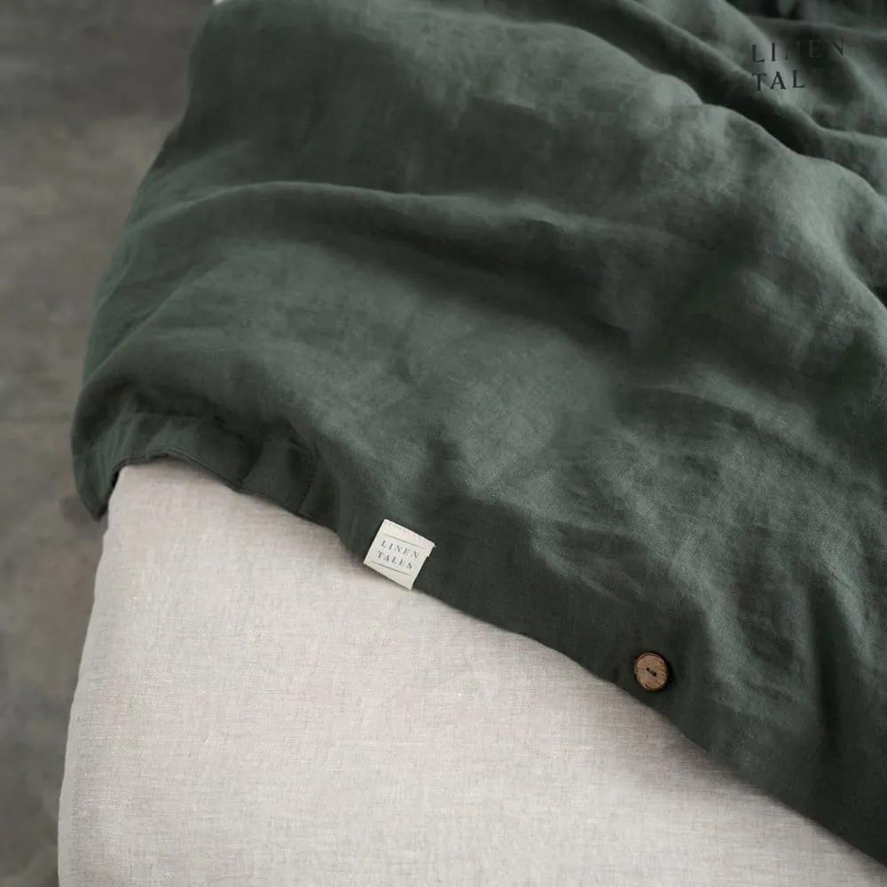 Тъмнозелено спално бельо за двойно легло 200x200 cm - Linen Tales