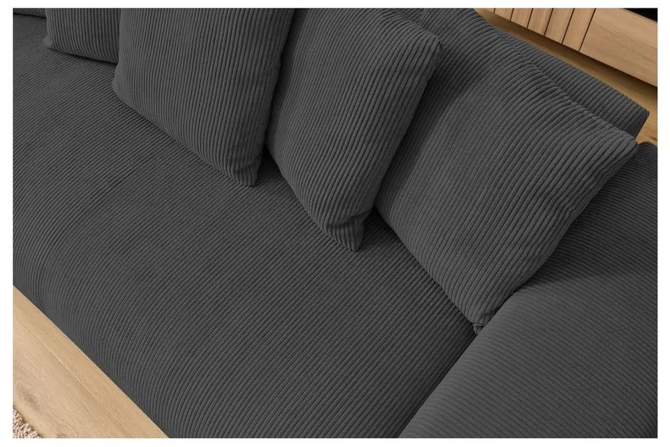 Сив диван от рипсено кадифе 280 cm Voltaire – Bobochic Paris