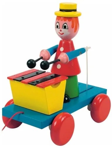Woody - Играчка за дърпане Клоун с ксилофон