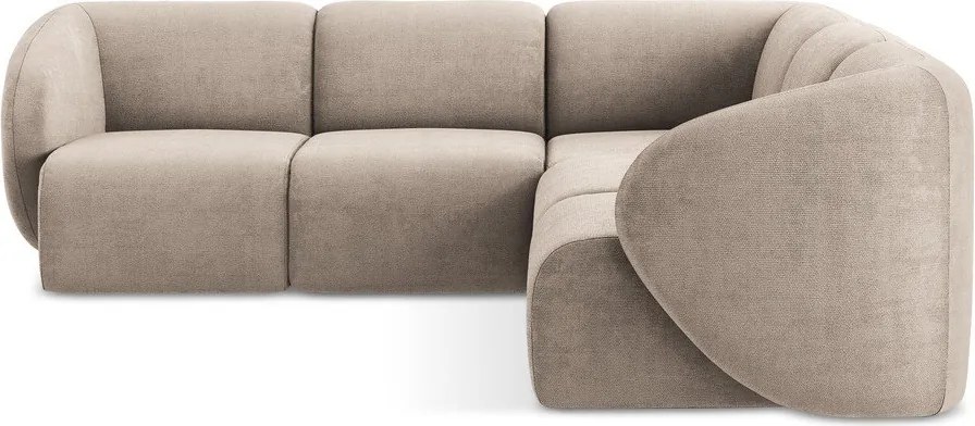 Светлокафяв шенилов ъглов диван Lani – Makamii