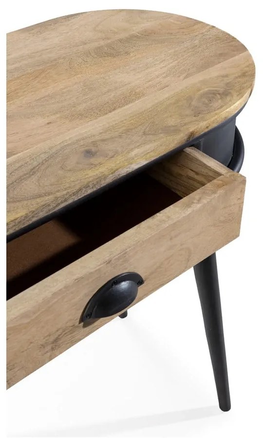 Черна/в естествен цвят конзолна маса 38x90 cm Delhi – MOME