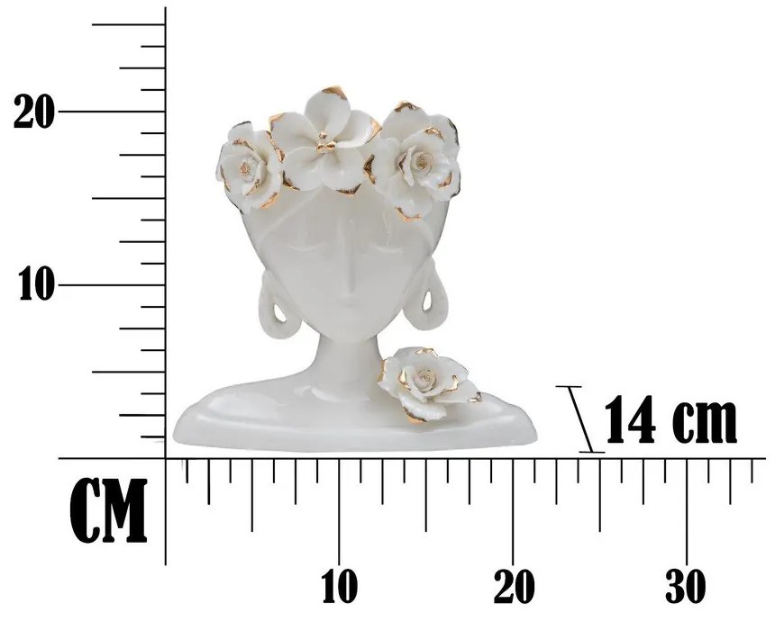 Бяла порцеланова ваза Жена Young - Mauro Ferretti