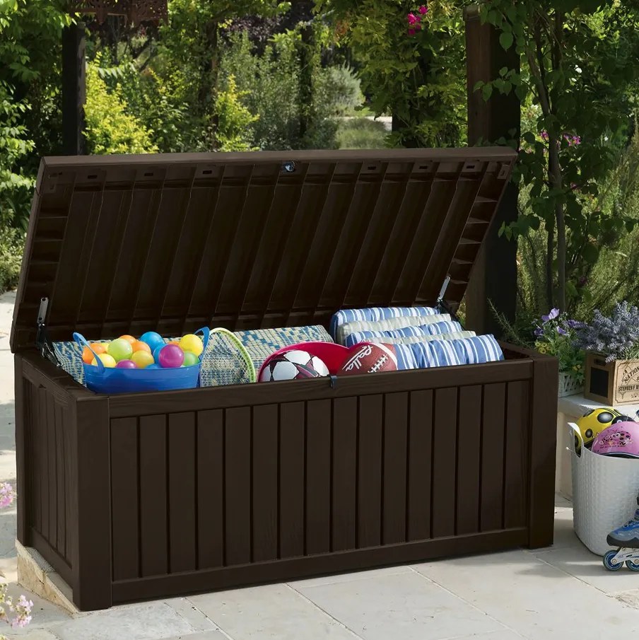 Кафява градинска кутия ROCKWOOD 570 L