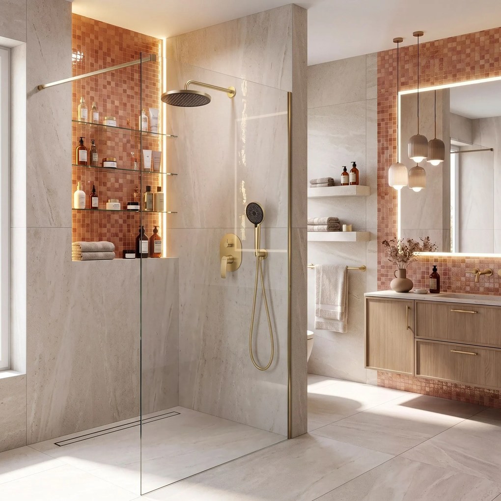 Душ система за вграждане Rea Como M2 Brush Gold + BOX