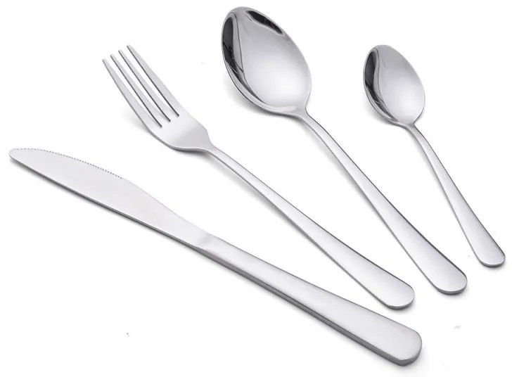 Комплект 24 бр. прибори за хранене Luigi Ferrero Prima FR-2402, Неръждаема стомана, Сребрист