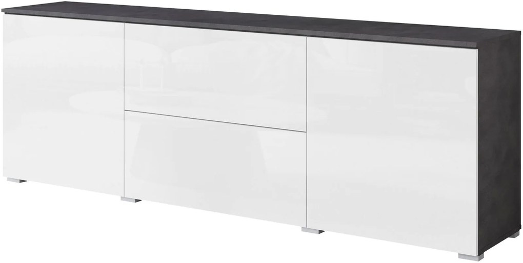 ТВ шкаф Vera 181-Черен-Бял лак