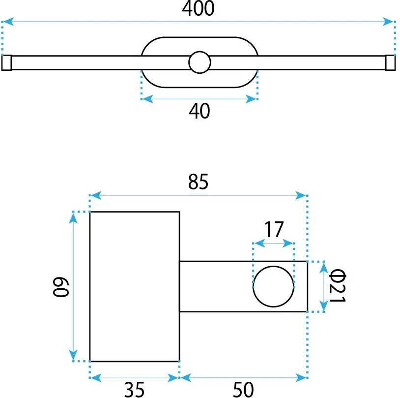 Stenen LED aplik za banya APP1889-1W 40 cm GOLD