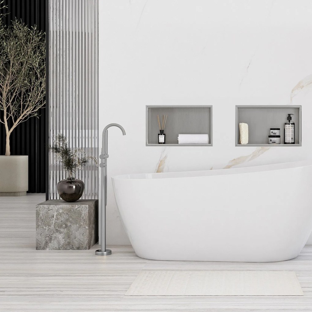 Вграден рафт за баня  30x45 steel brush