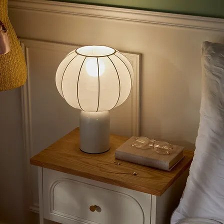 Настолна лампа atmosphera Tobie, Mетал, Бял, 33 cm