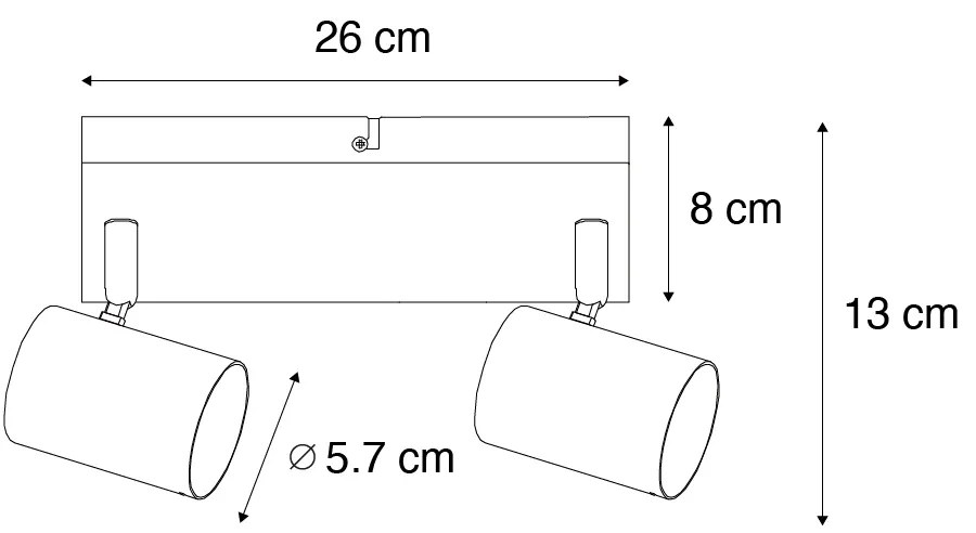 Модерна таванна лампа бронз 2-светлина регулируема правоъгълна - Jeana