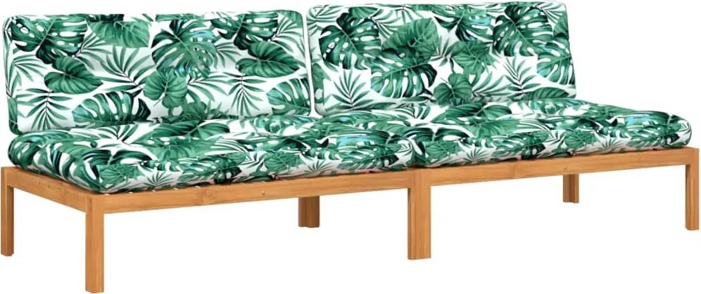 3209486 vidaXL Външни палетни средни дивани с възглавници 2 части акация масив