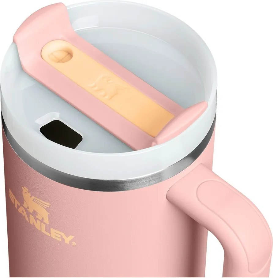 Прасковен термос със сламка от неръждаема стомана 1,18 l Quencher H2.O FlowState™ Tumbler Peach Rose – Stanley