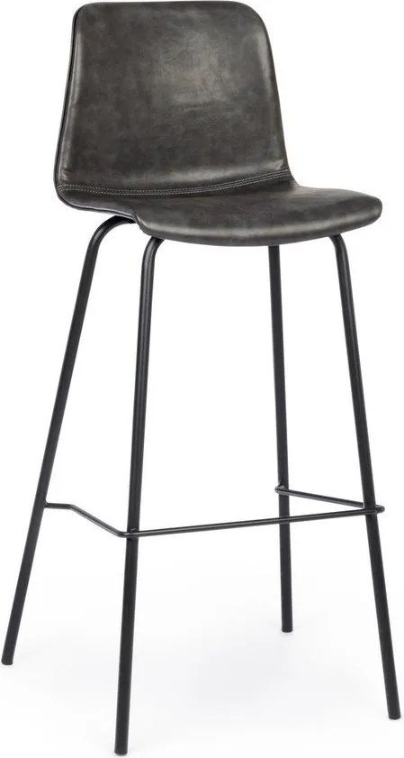 Тъмносив тапициран бар стол (височина на седалката 75 cm) Kyra – Bizzotto