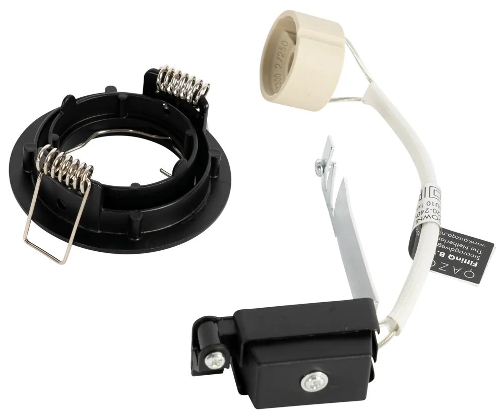 Комплект от 6 черни вградени прожектора GU10 35 mm - Edu