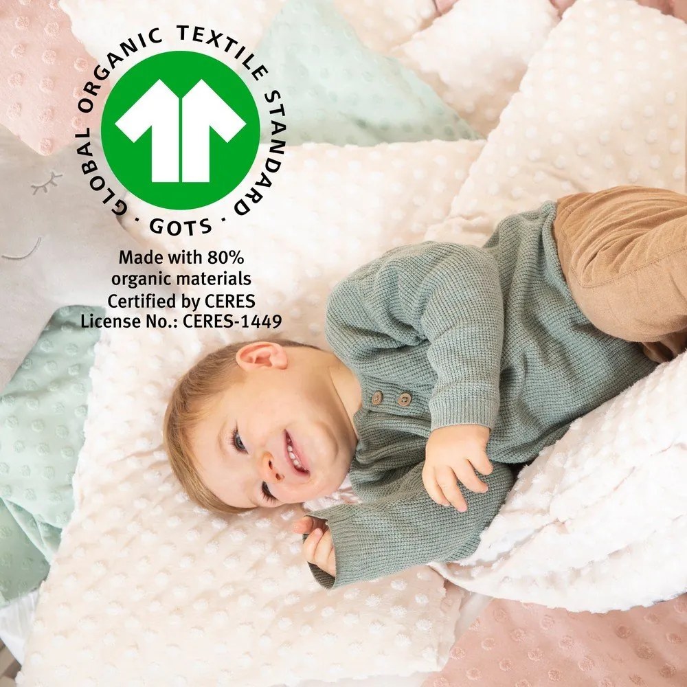 Бежово детско спално бельо за детско креватче със смес от памук 80x80 cm Frosty Almond – Roba