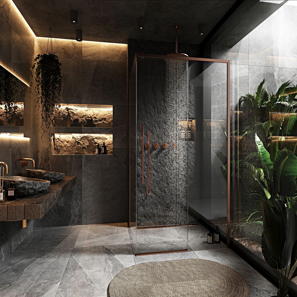 Душ кабина Rea SOLAR Copper Brush 100x80