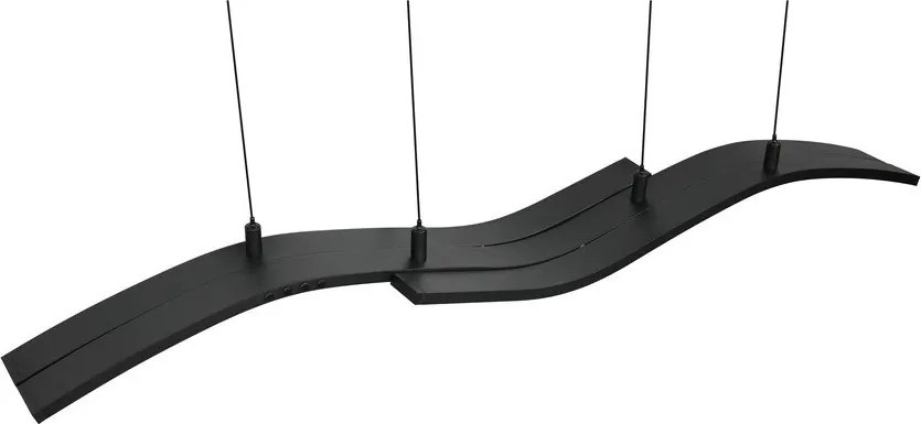 Матово черно метално LED висящо осветително тяло с дистанционно управление/затъмняващо се Spider – Trio Select