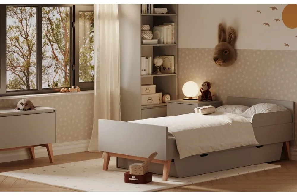 Сиво чекмедже под детското легло 90x200 cm Swing - Pinio