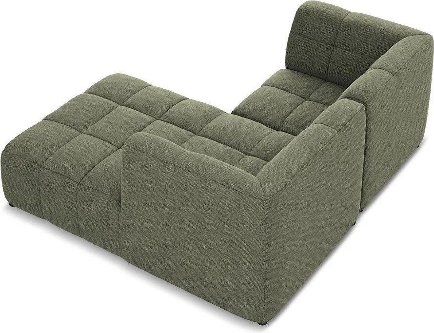 Зелен ъглов диван от прежда с примки от букле (десен ъгъл) Aloha – Makamii