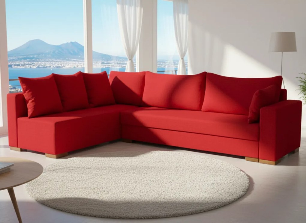 Ъгъл диван Trendy-Right-285φ 185β cm.-Red