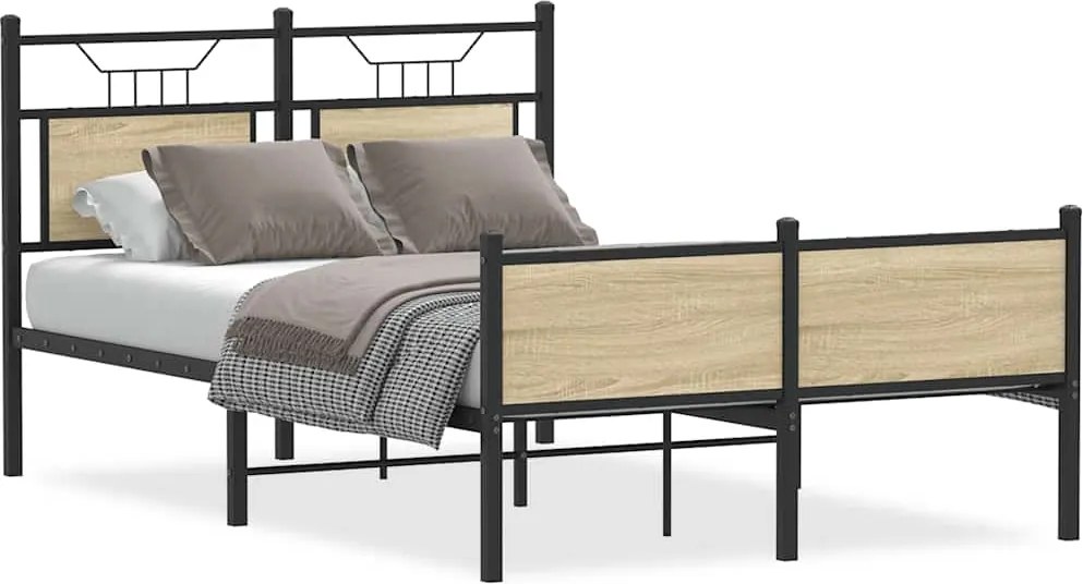 4106977 vidaXL Рамка за легло без матрак сонома дъб 120x190 см инженерно дърво