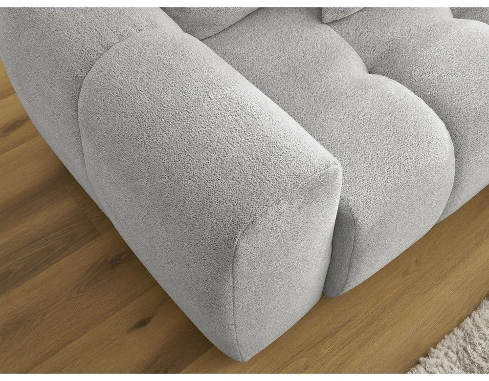 Светлосив шенилов разтегателен ъглов диван с място за съхранение (десен ъгъл) Roxelane – Bobochic Paris