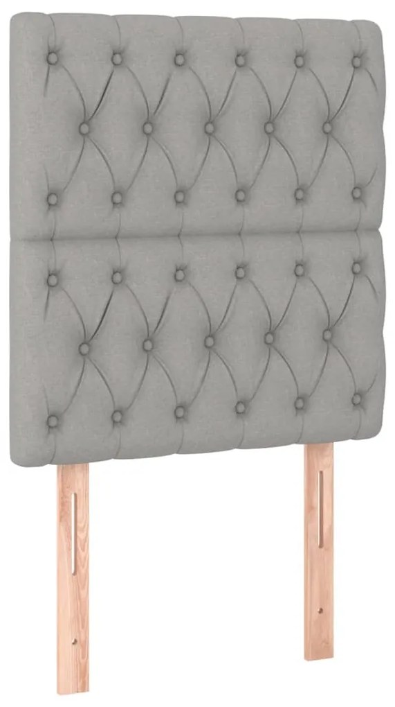 3116642 vidaXL Горни табли за легло, 2 бр, светлосива,80x7x78/88 см, плат