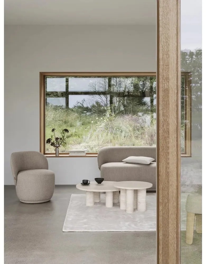 Бежова каменна кръгла масичка за кафе ø 75 cm Volos – Blomus