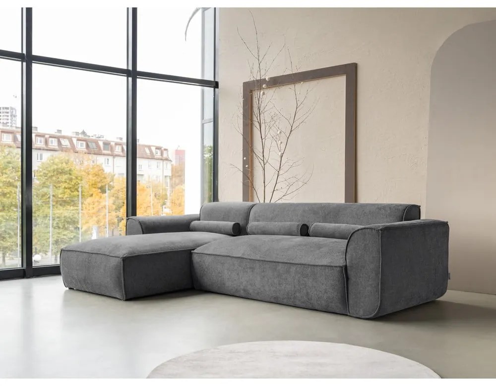 Сив ъглов диван (ляв ъгъл) Flex Felix – Miuform
