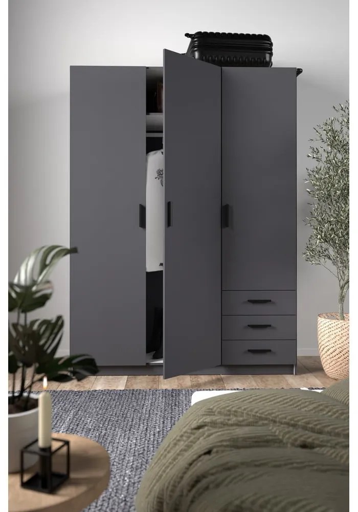 Тъмносив гардероб 147x200 cm Sprint – Tvilum