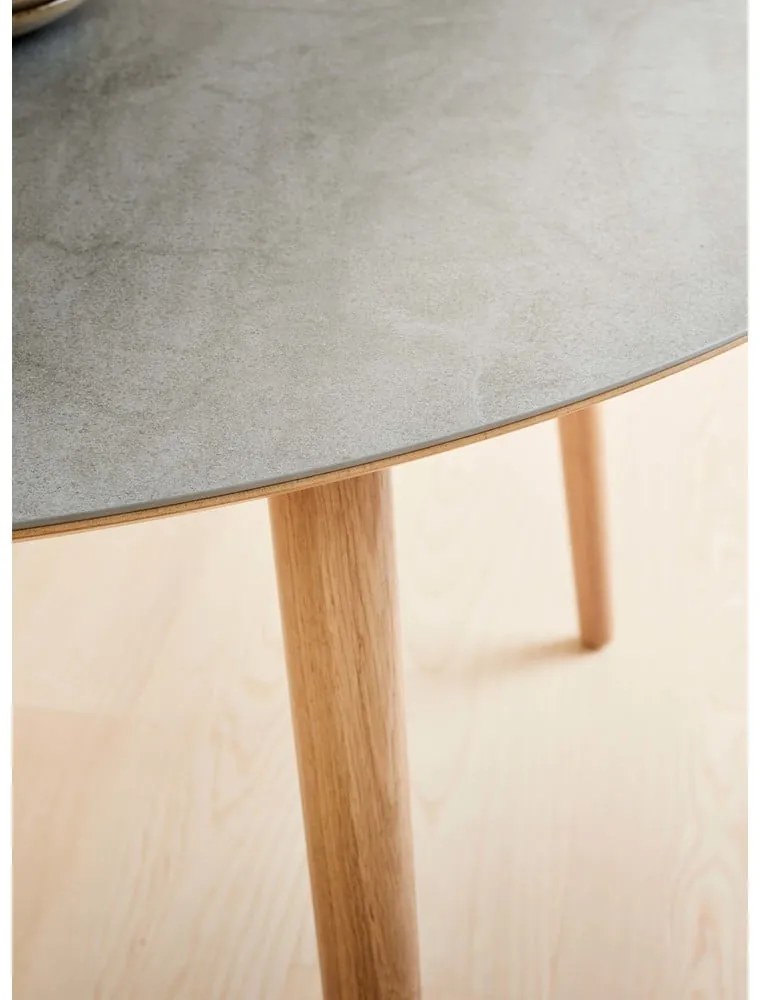 Кръгла сгъваема трапезна маса с керамичен плот с допълнителна плоча ø 135 cm Meza – Hammel Furniture